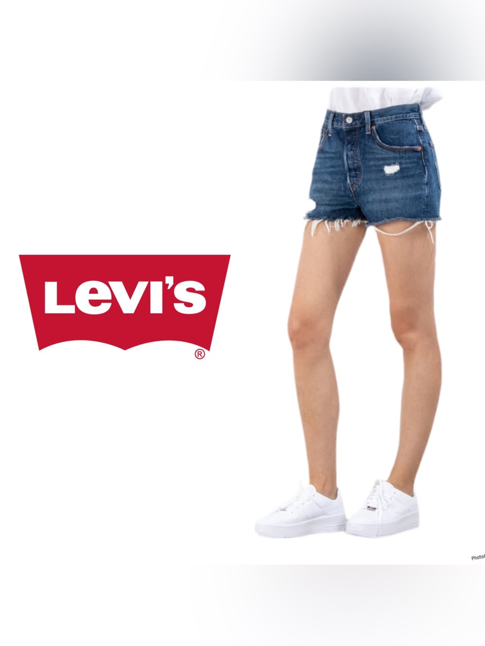 Levi's 501 Women's Dark Blue Distressed Denim Cutoff Shorts